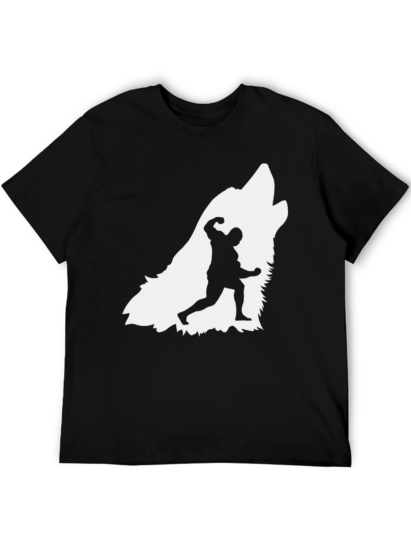Wolf Bodybuilder Graphic Tee - Black