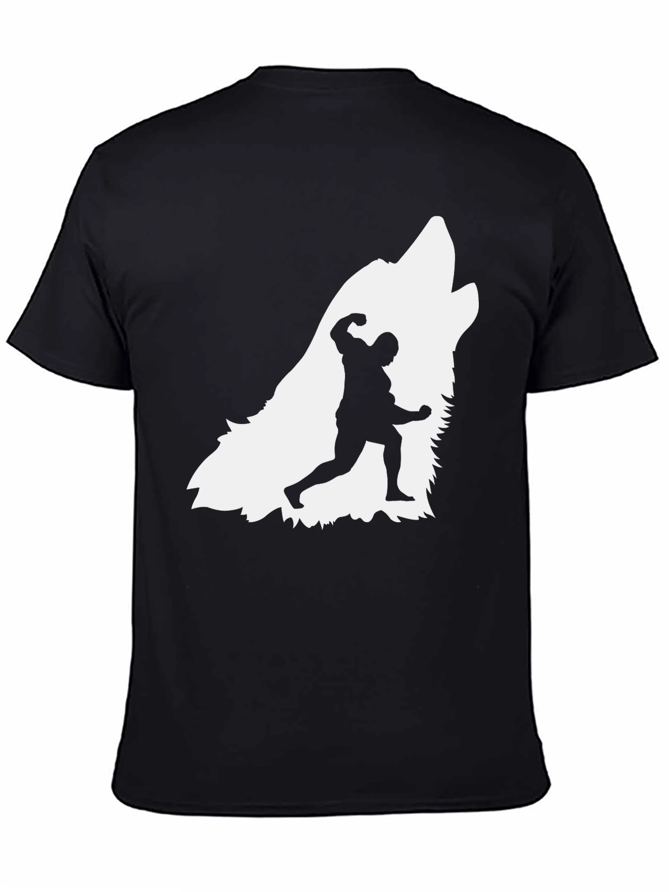 Wolf Bodybuilder Graphic Tee - Black