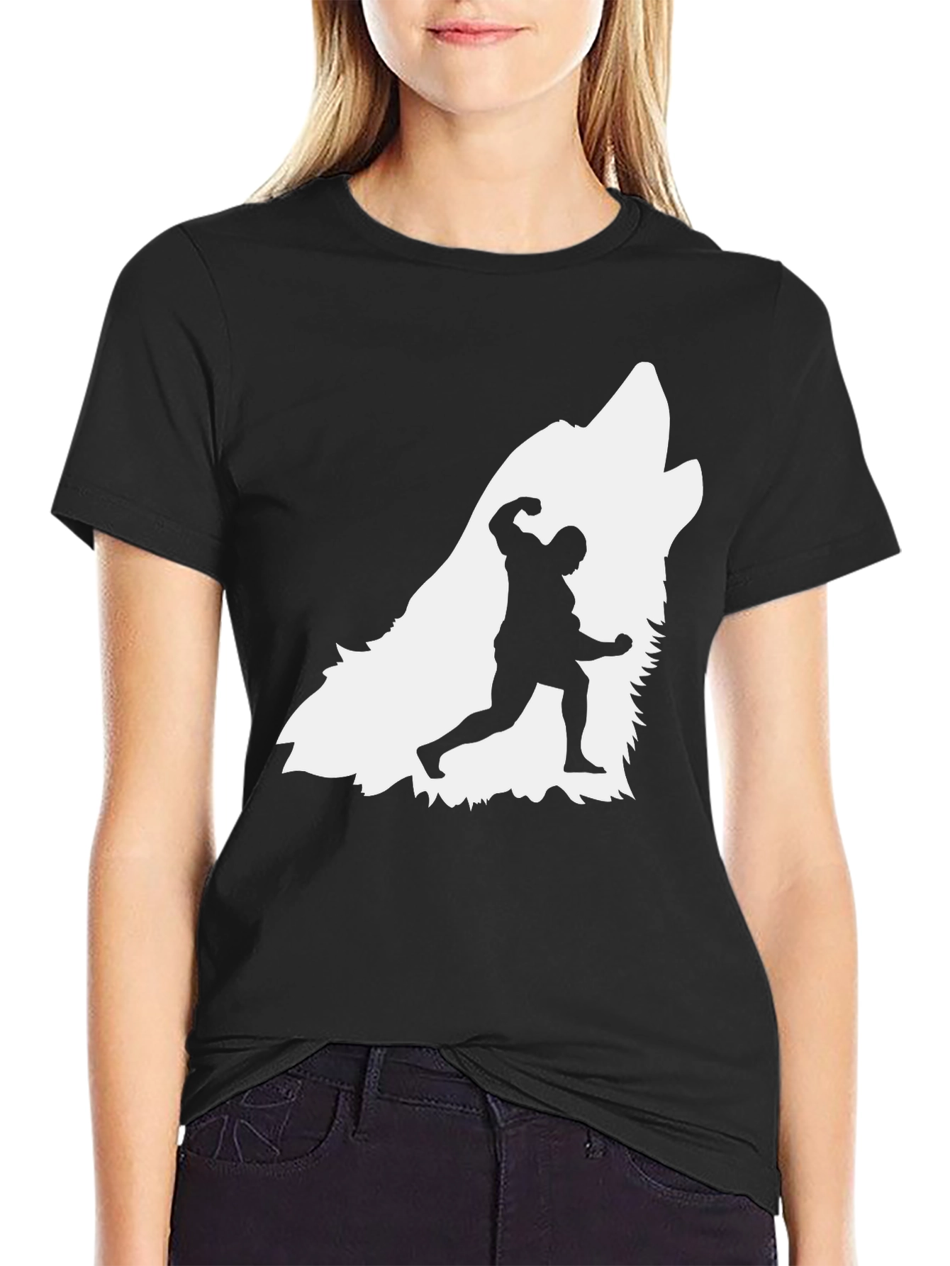 Wolf Bodybuilder Graphic Tee - Black