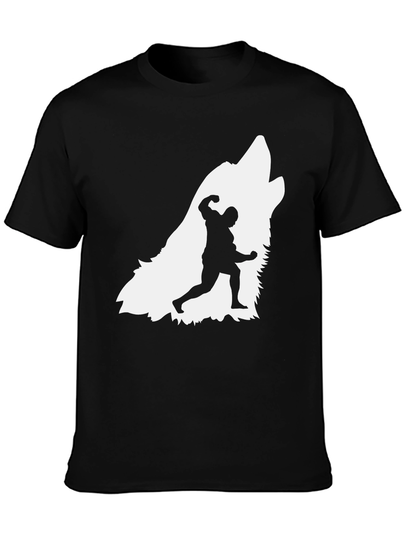 Wolf Bodybuilder Graphic Tee - Black