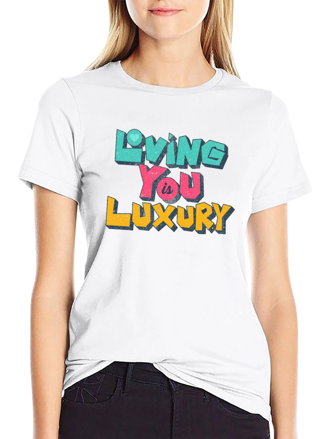 Living You is Luxury Black Graphic Tee