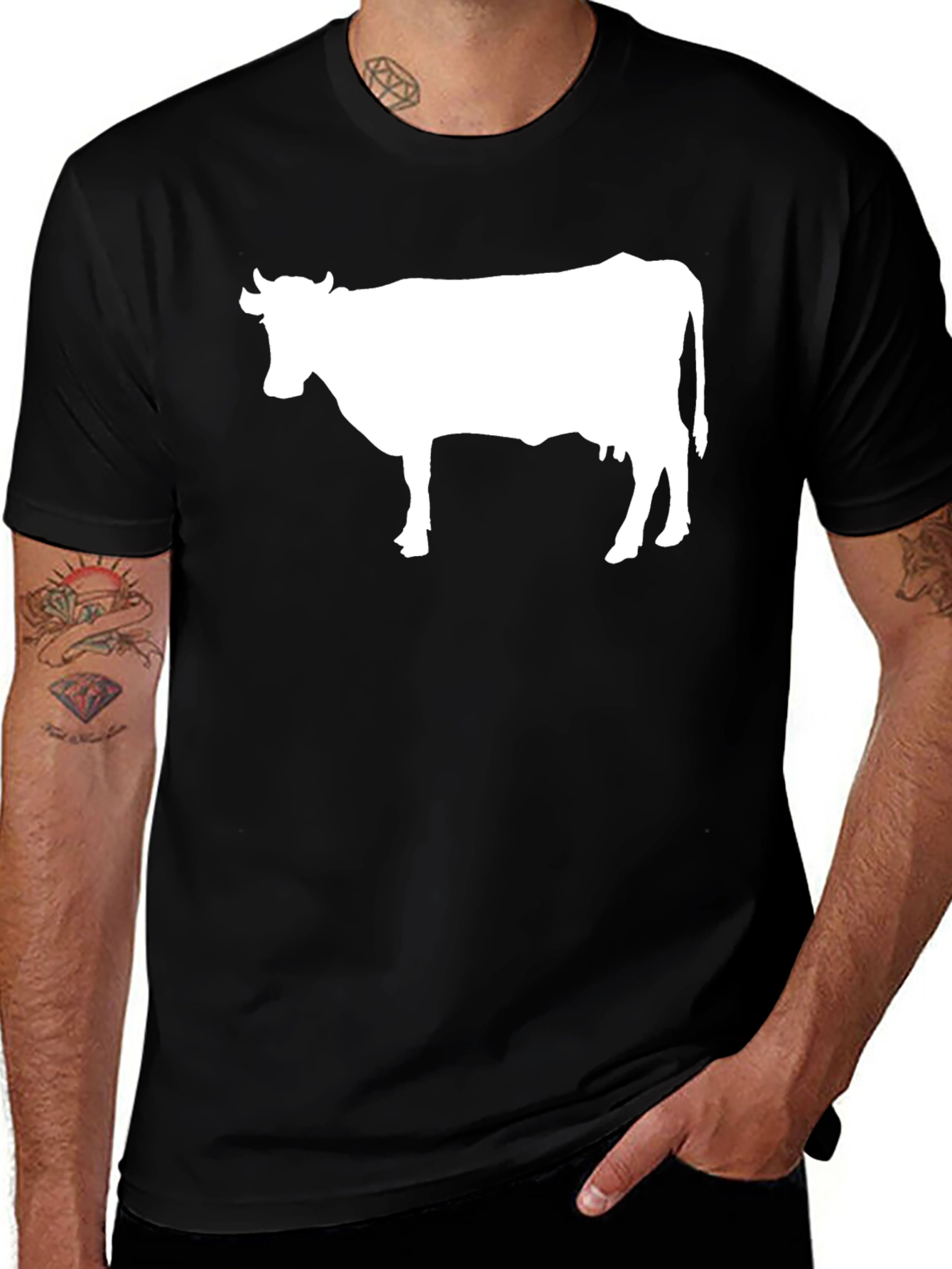 Cow Graphic Tee - Black Unisex