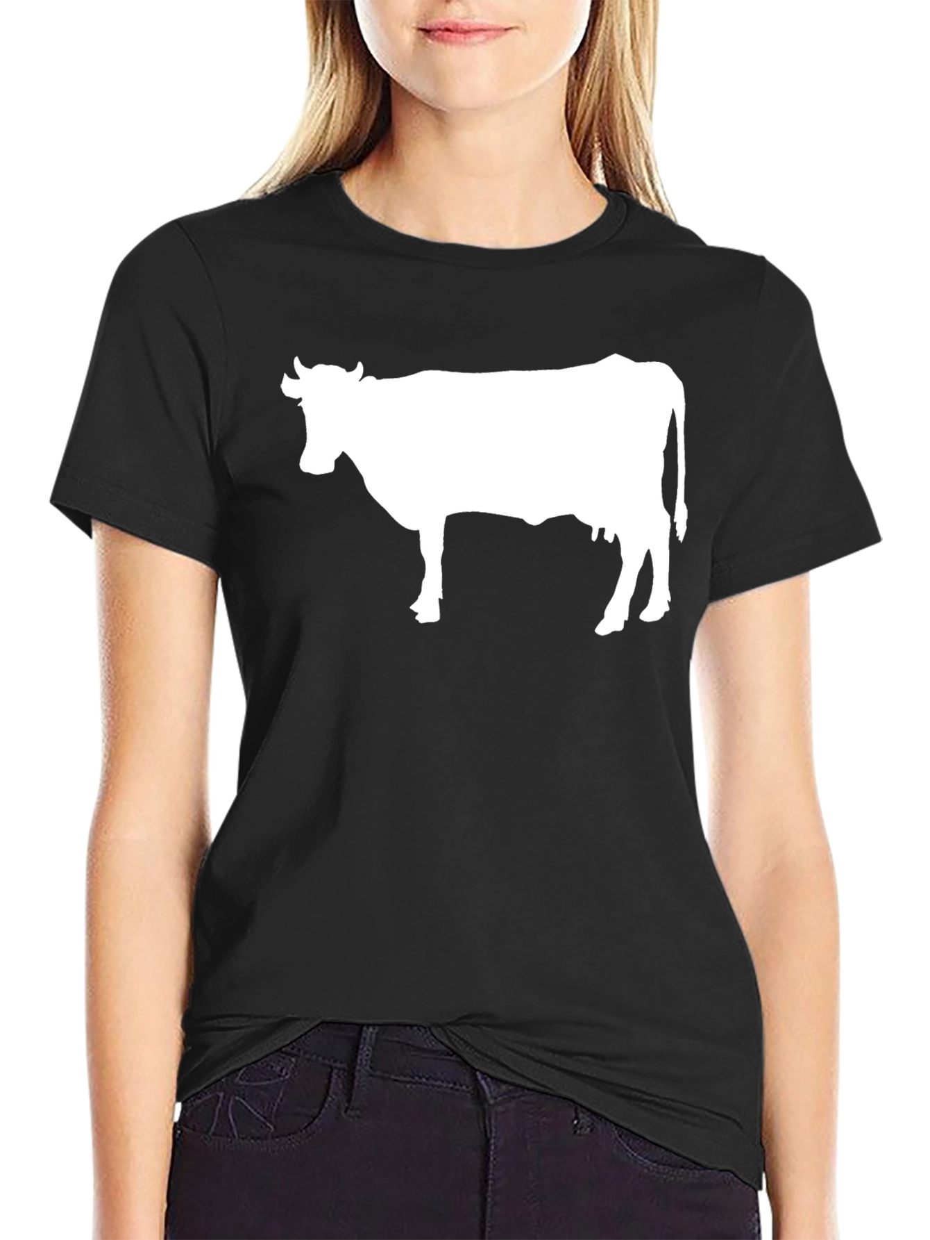 Cow Graphic Tee - Black Unisex