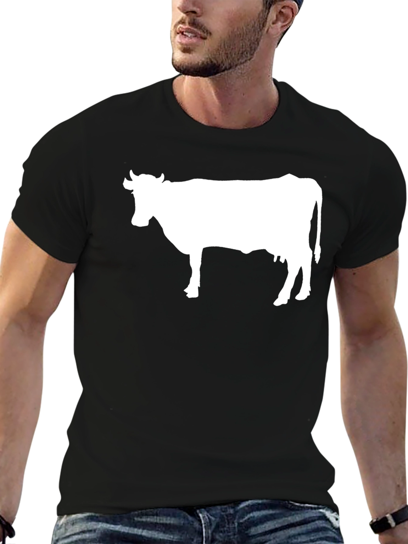 Cow Graphic Tee - Black Unisex