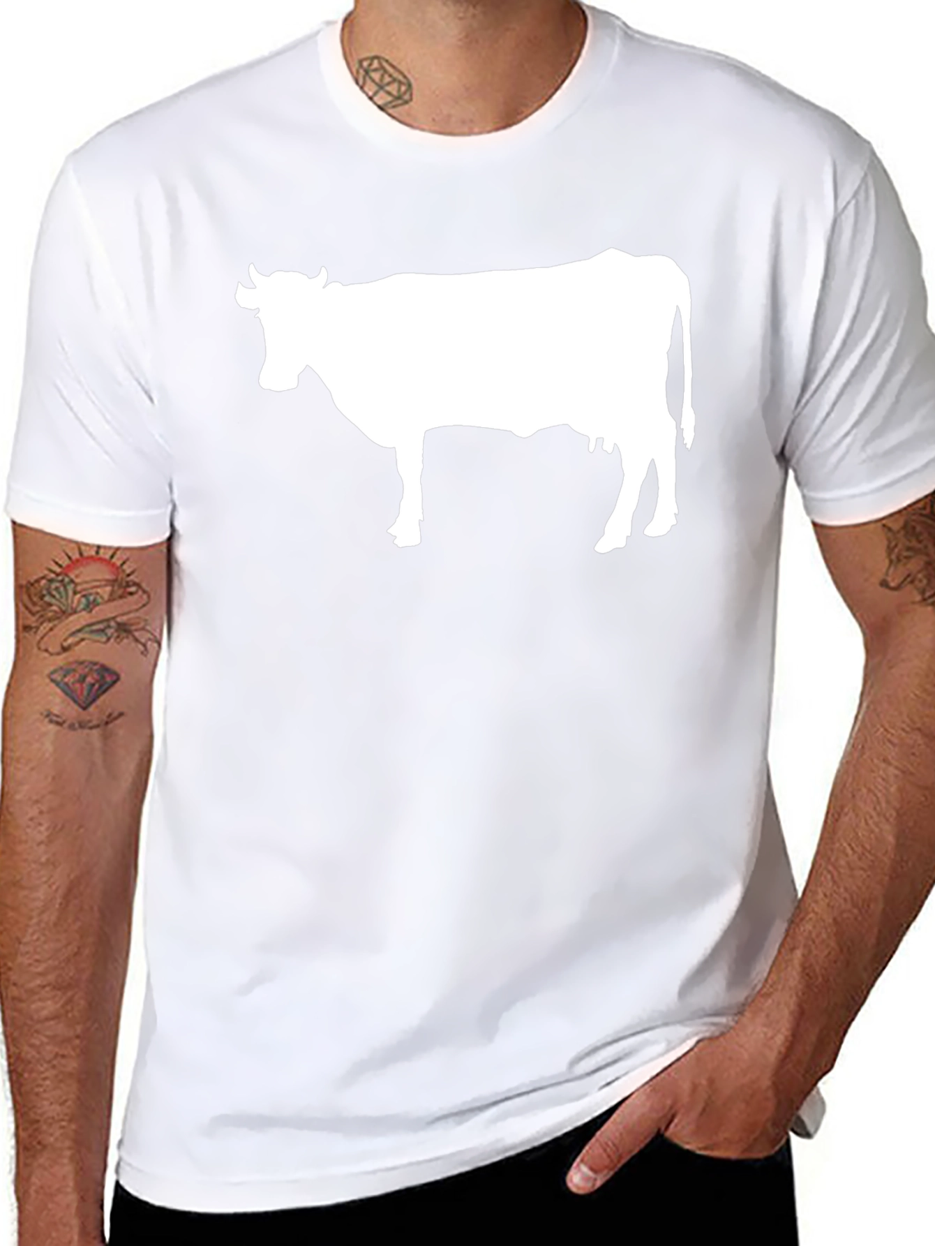 Cow Graphic Tee - Black Unisex