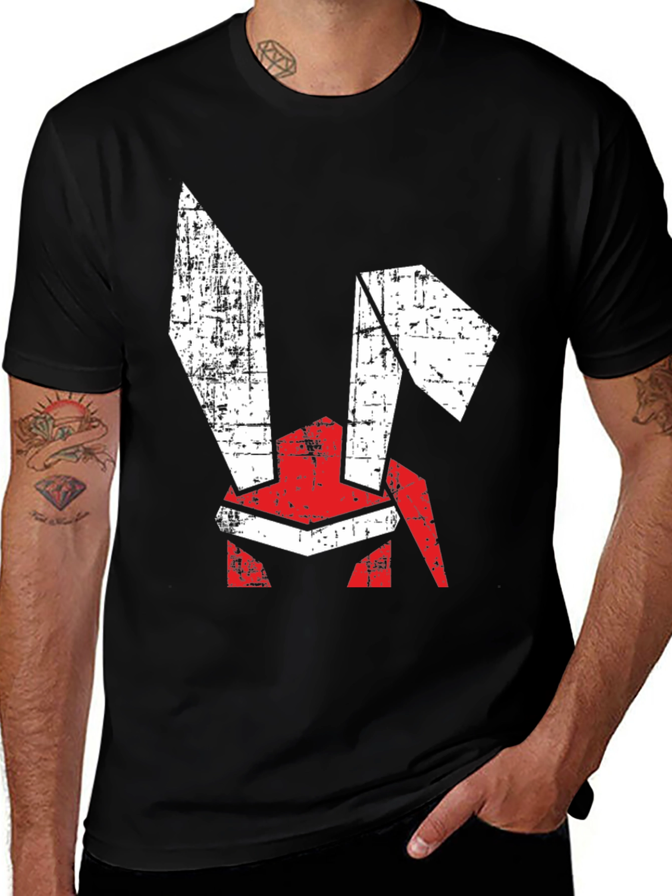 Geometric Bunny Graphic T-Shirt