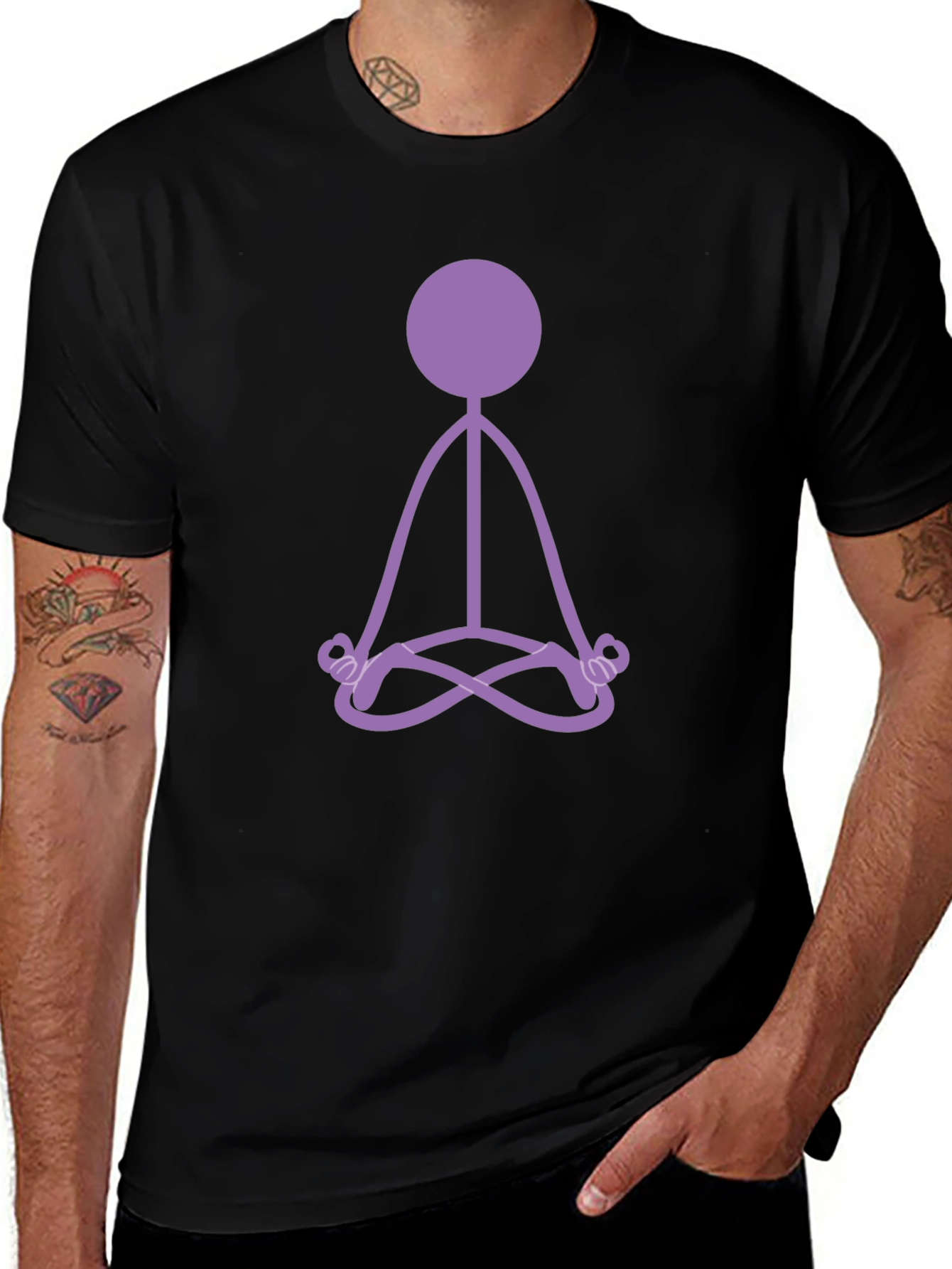 Zen Stick Figure Black T-Shirt