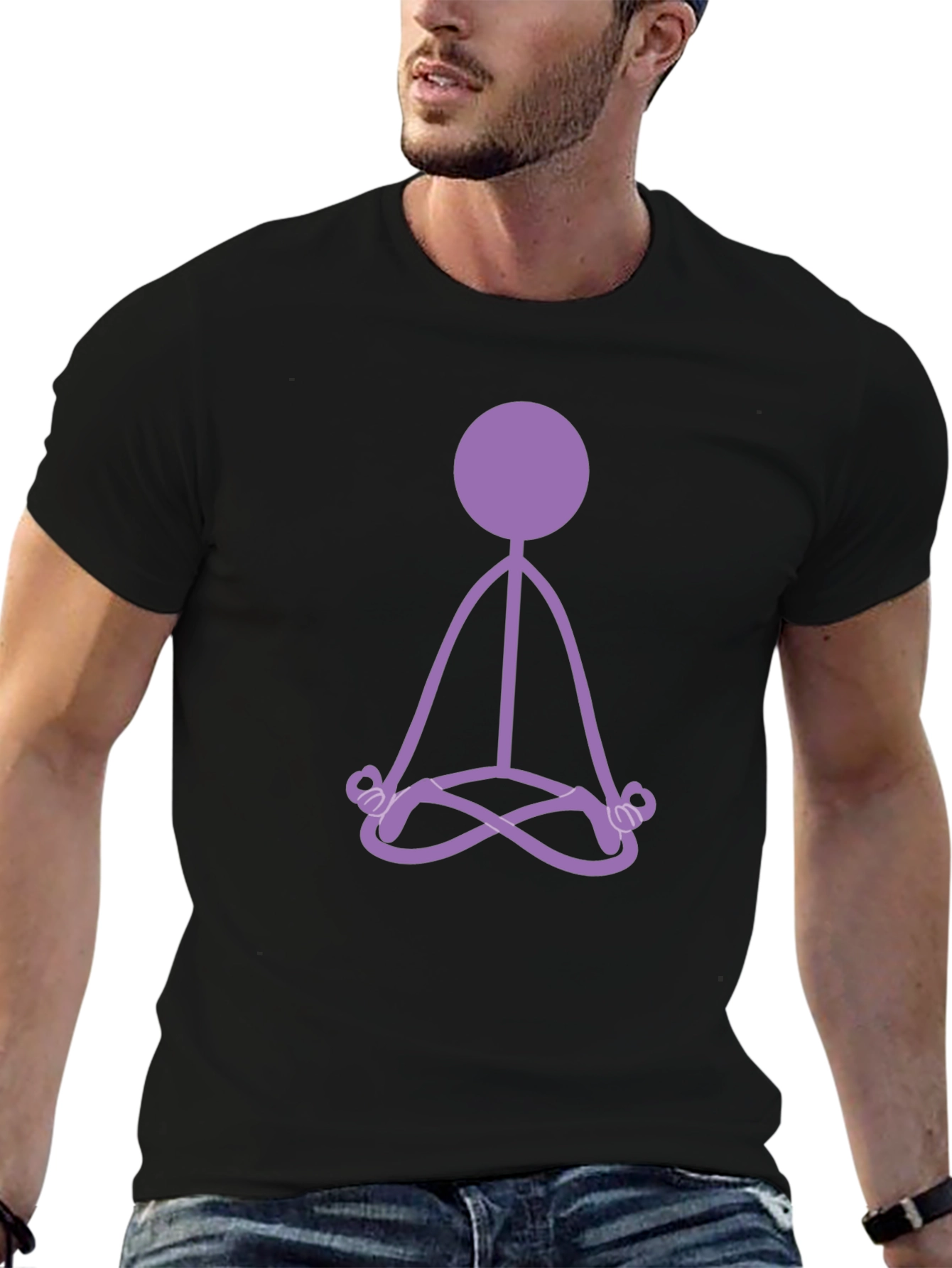 Zen Stick Figure Black T-Shirt