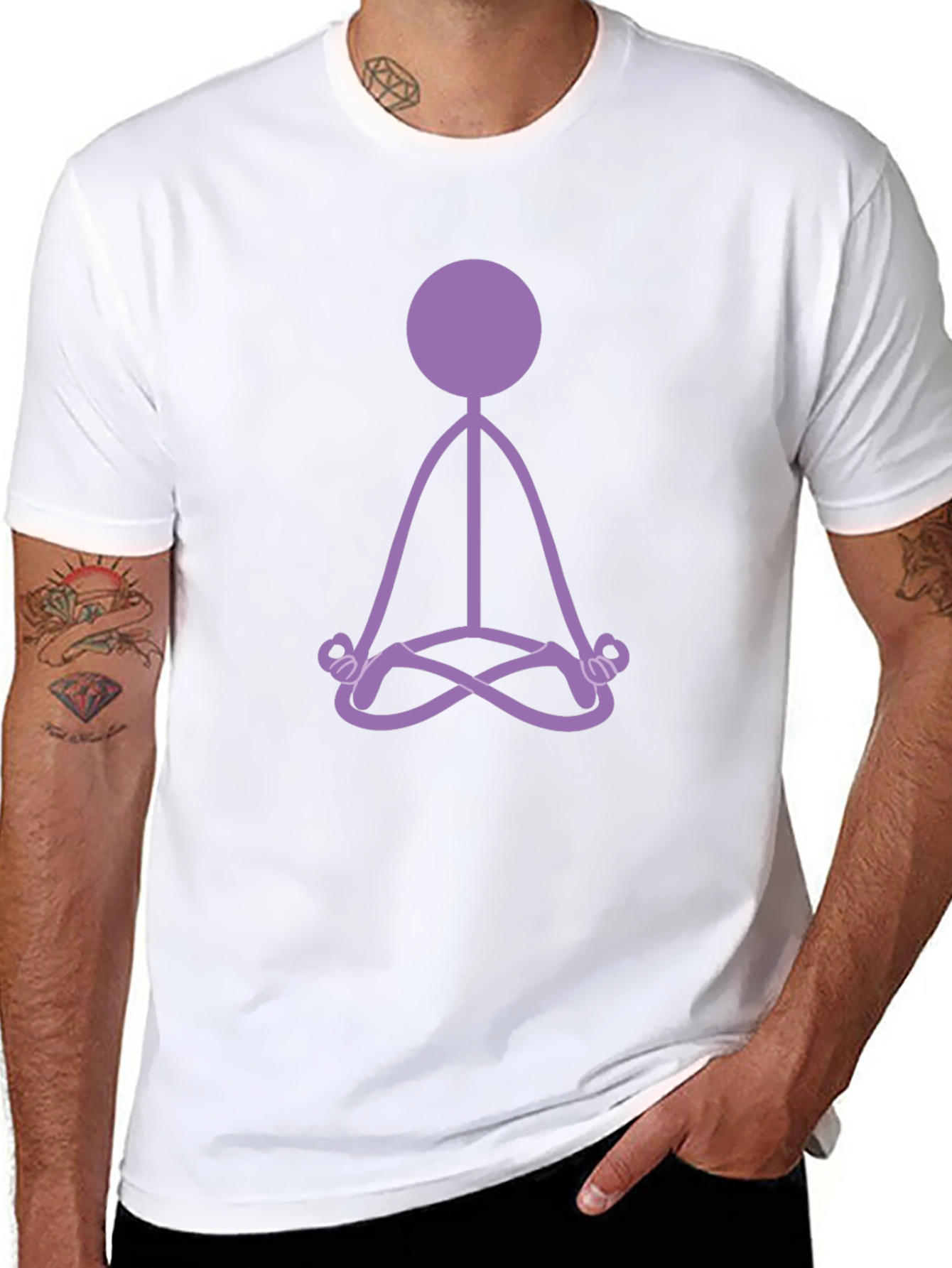 Zen Stick Figure Black T-Shirt
