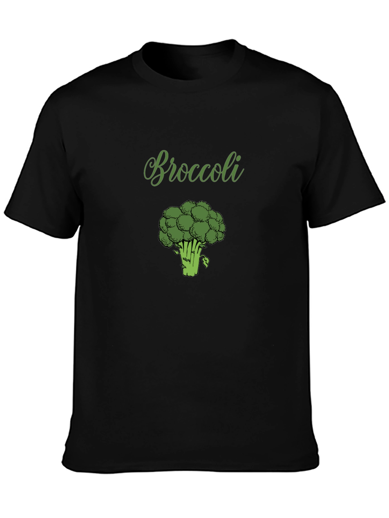 Broccoli Graphic Tee - Black Cotton T-Shirt