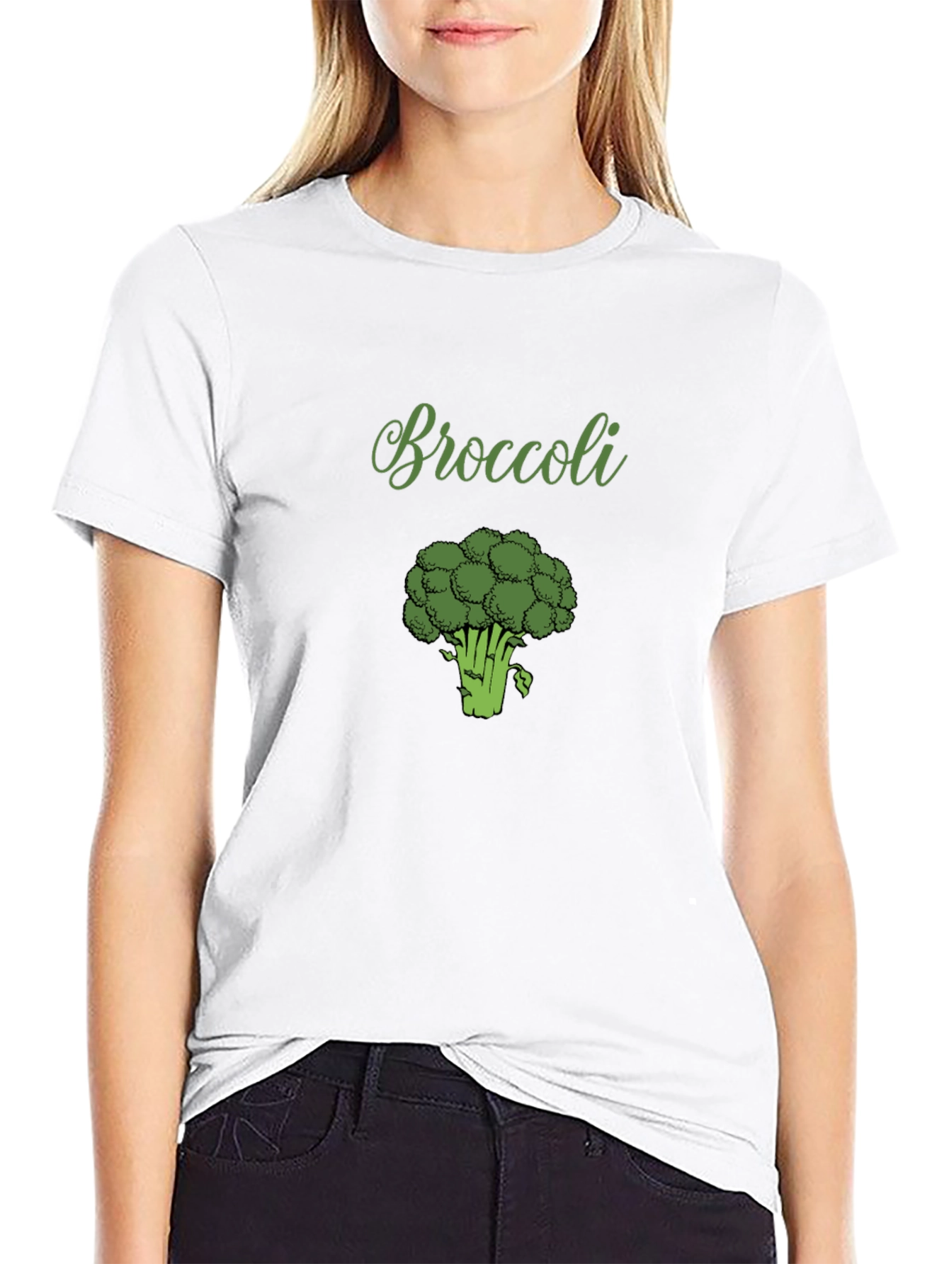 Broccoli Graphic Tee - Black Cotton T-Shirt