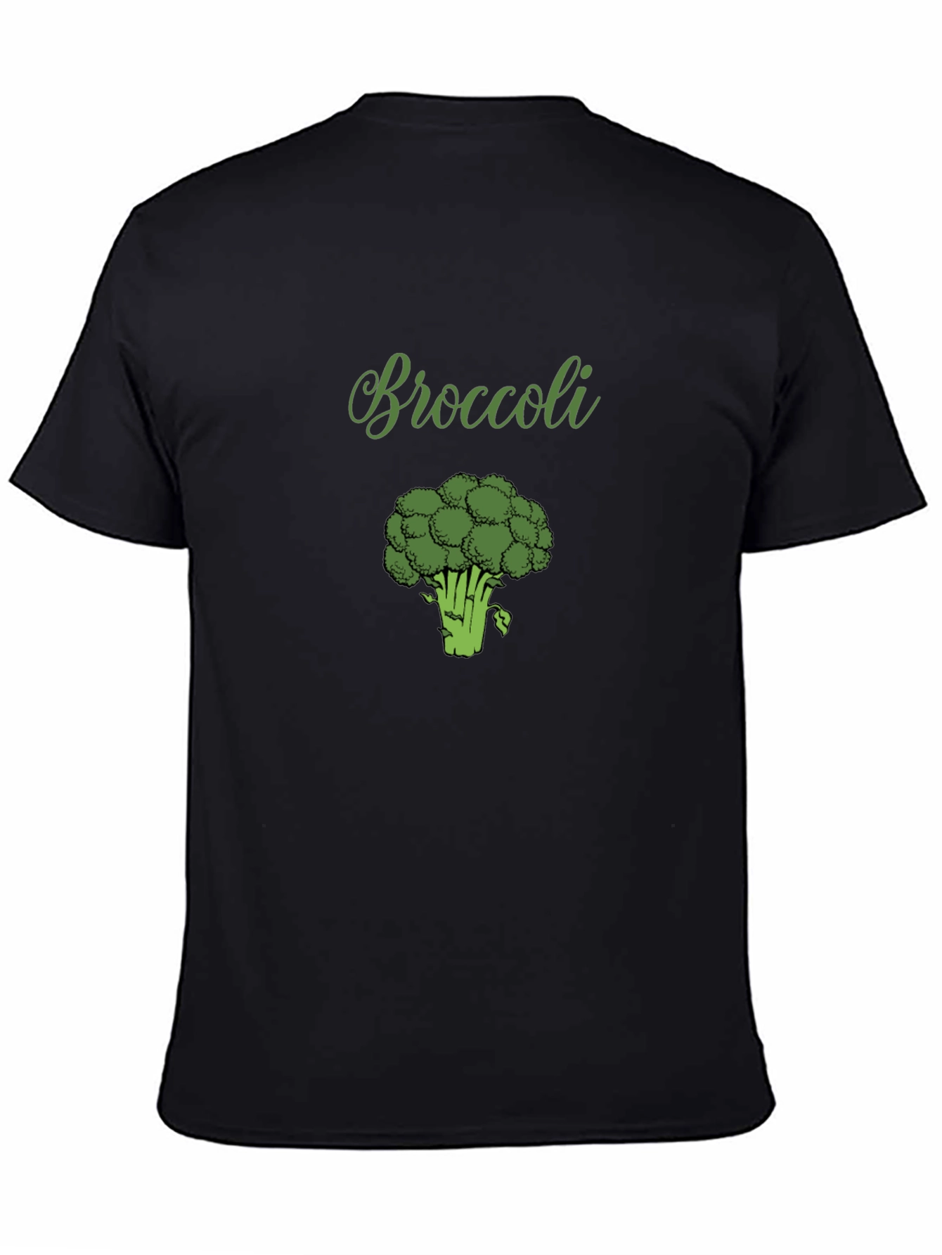 Broccoli Graphic Tee - Black Cotton T-Shirt