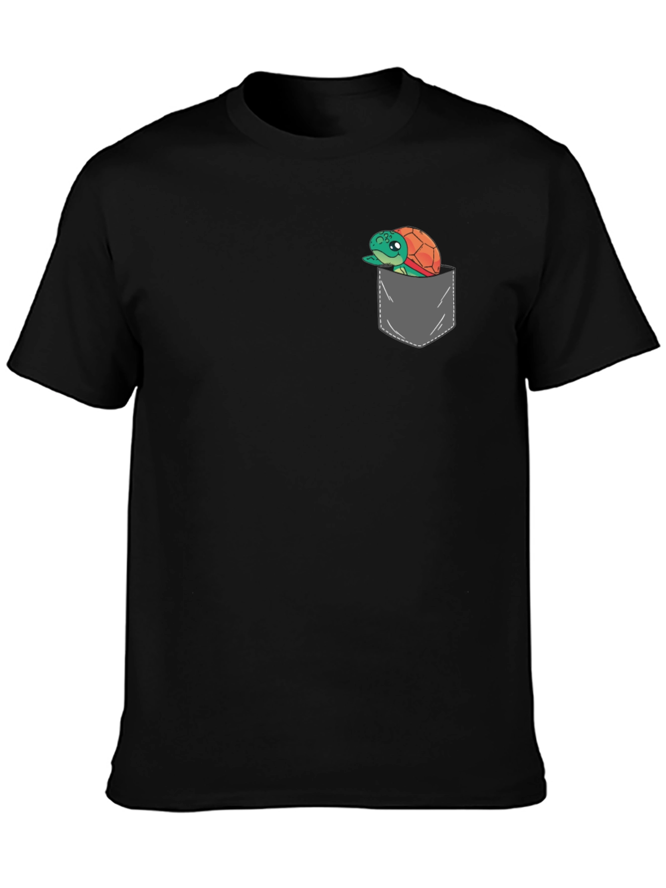 Turtle in Pocket Graphic T-Shirt