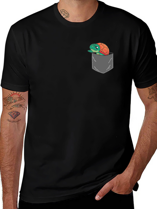 Turtle in Pocket Graphic T-Shirt