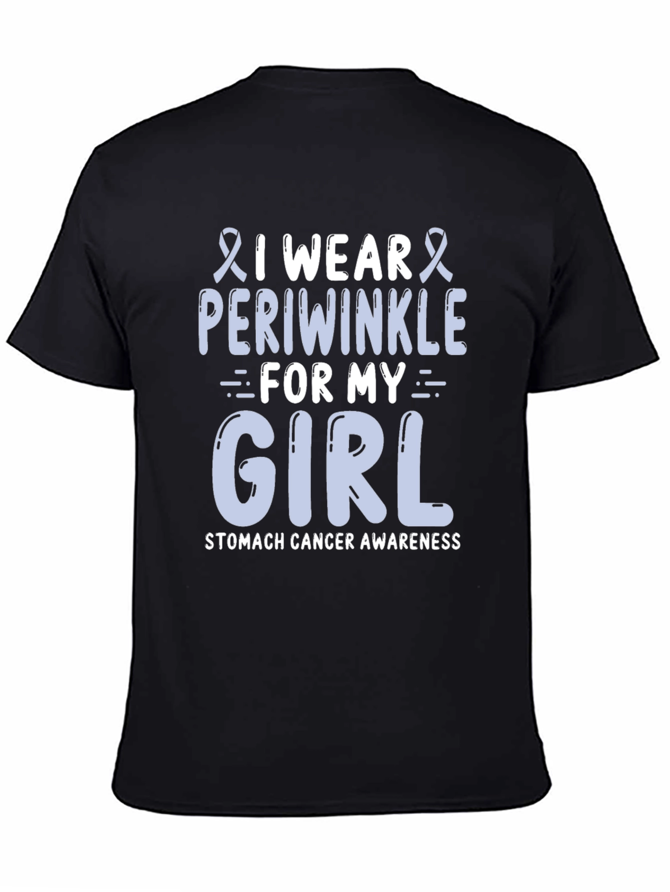 Periwinkle Ribbon Stomach Cancer Awareness T-Shirt