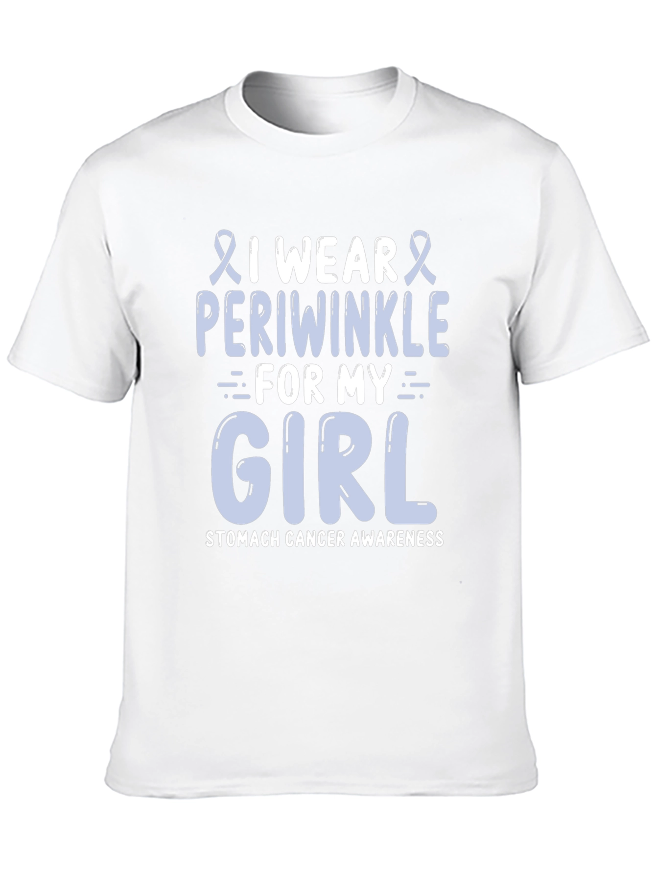 Periwinkle Ribbon Stomach Cancer Awareness T-Shirt