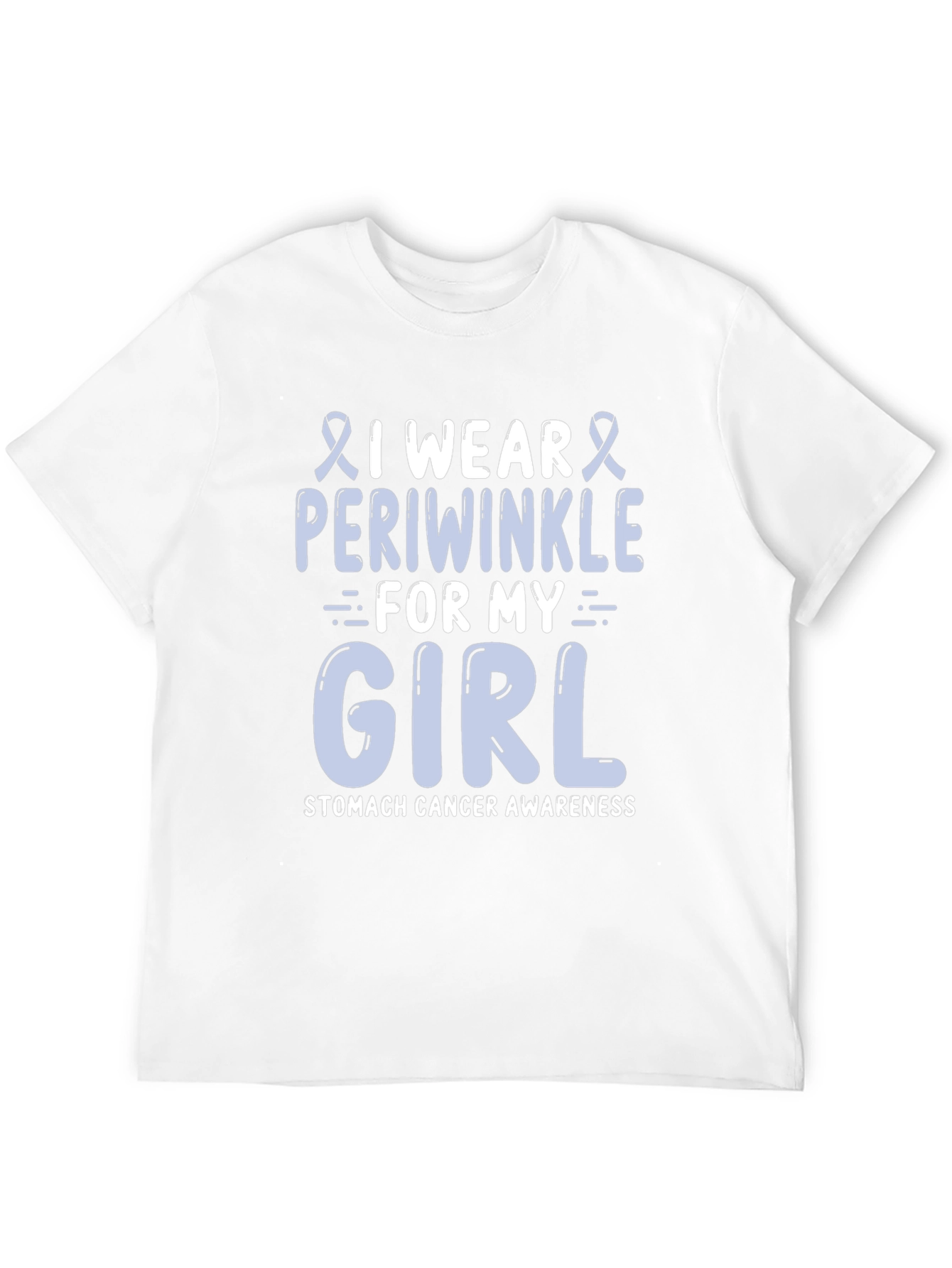 Periwinkle Ribbon Stomach Cancer Awareness T-Shirt
