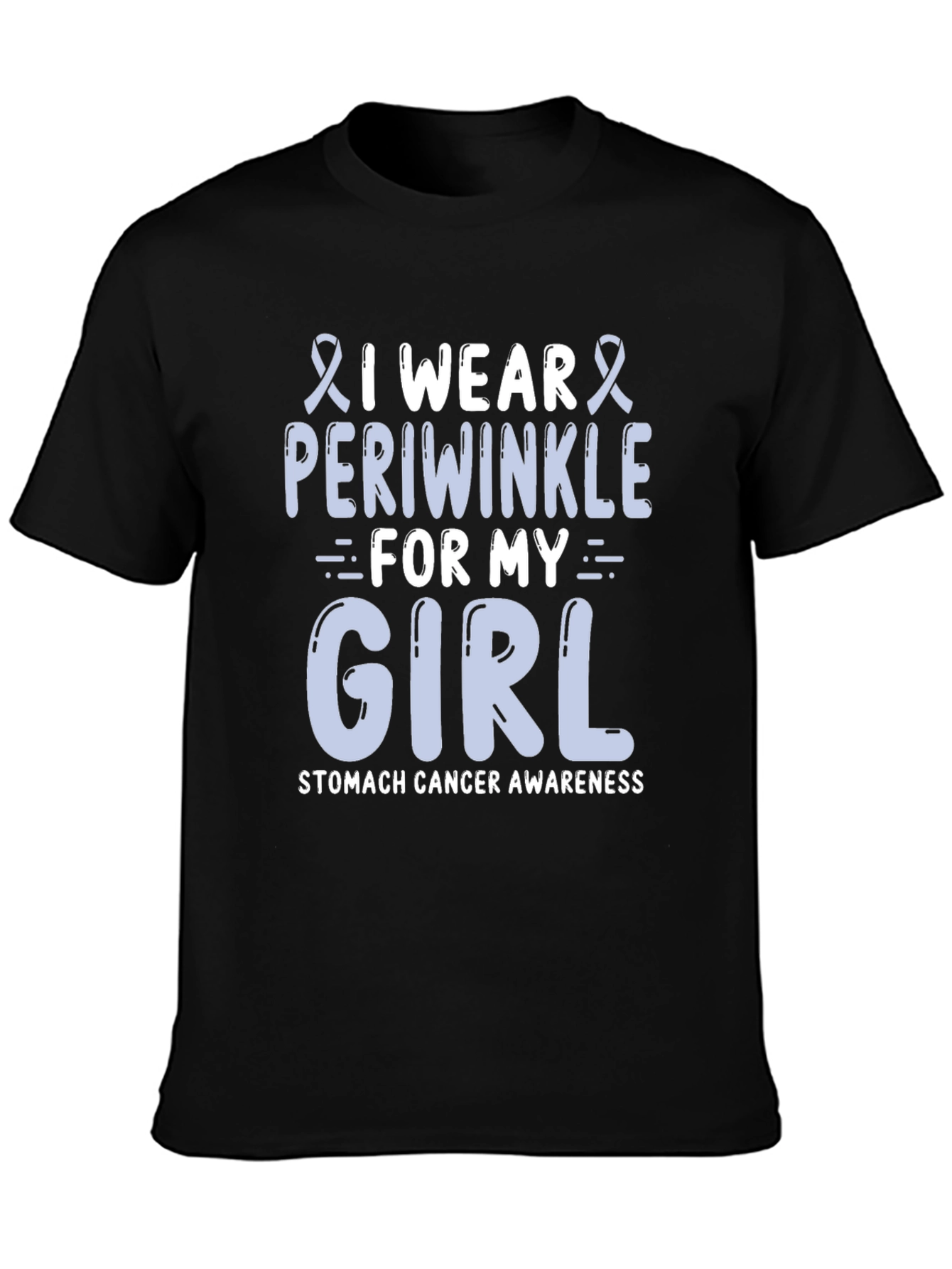 Periwinkle Ribbon Stomach Cancer Awareness T-Shirt