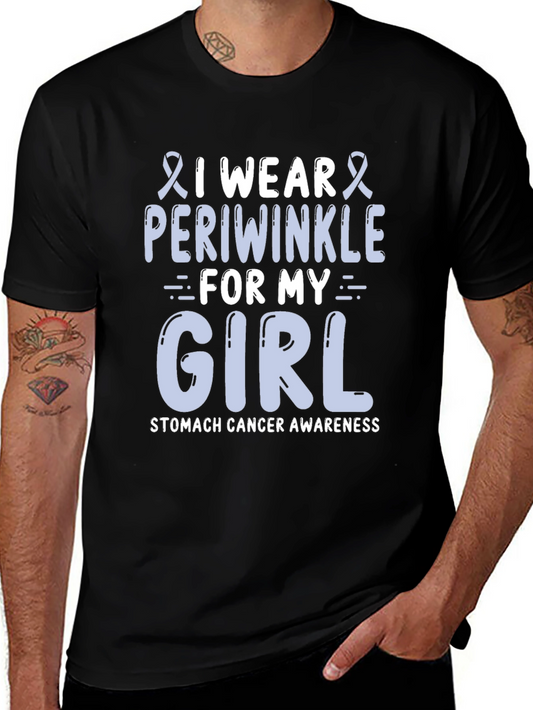 Periwinkle Ribbon Stomach Cancer Awareness T-Shirt