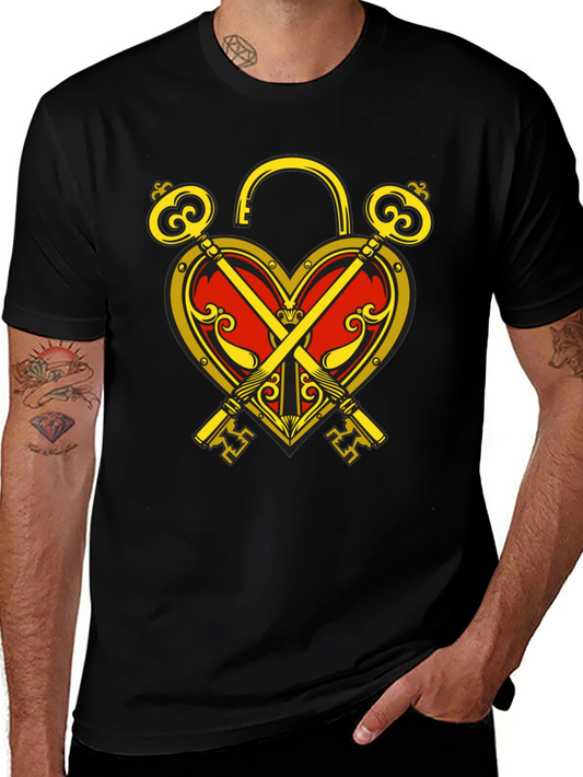 Heart Lock & Keys Graphic T-Shirt - Unlock Your Style!