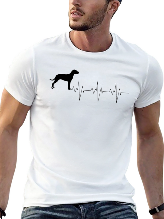 Dog Breed Heartbeat T-Shirt - Black
