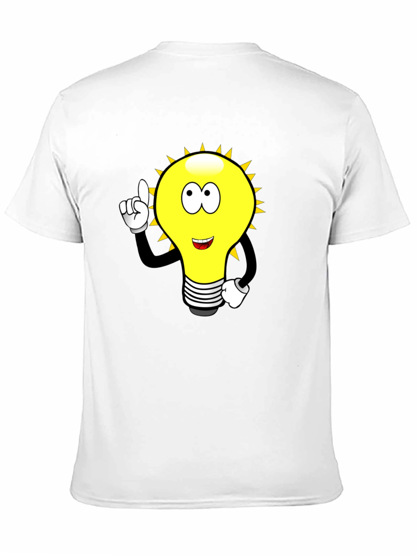 Cartoon Light Bulb Black T-Shirt