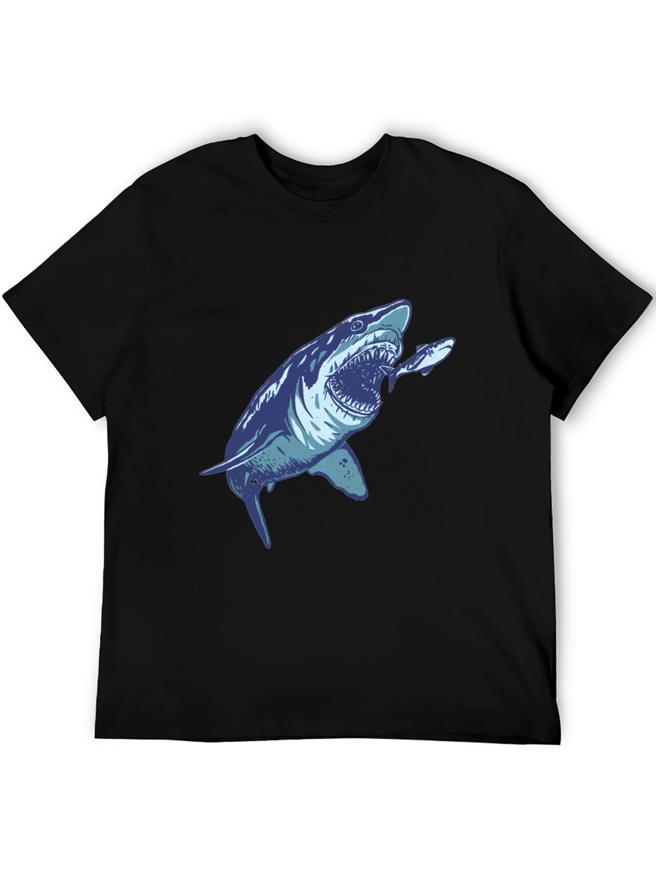 Shark Attack Graphic Tee - Mens Black T-Shirt