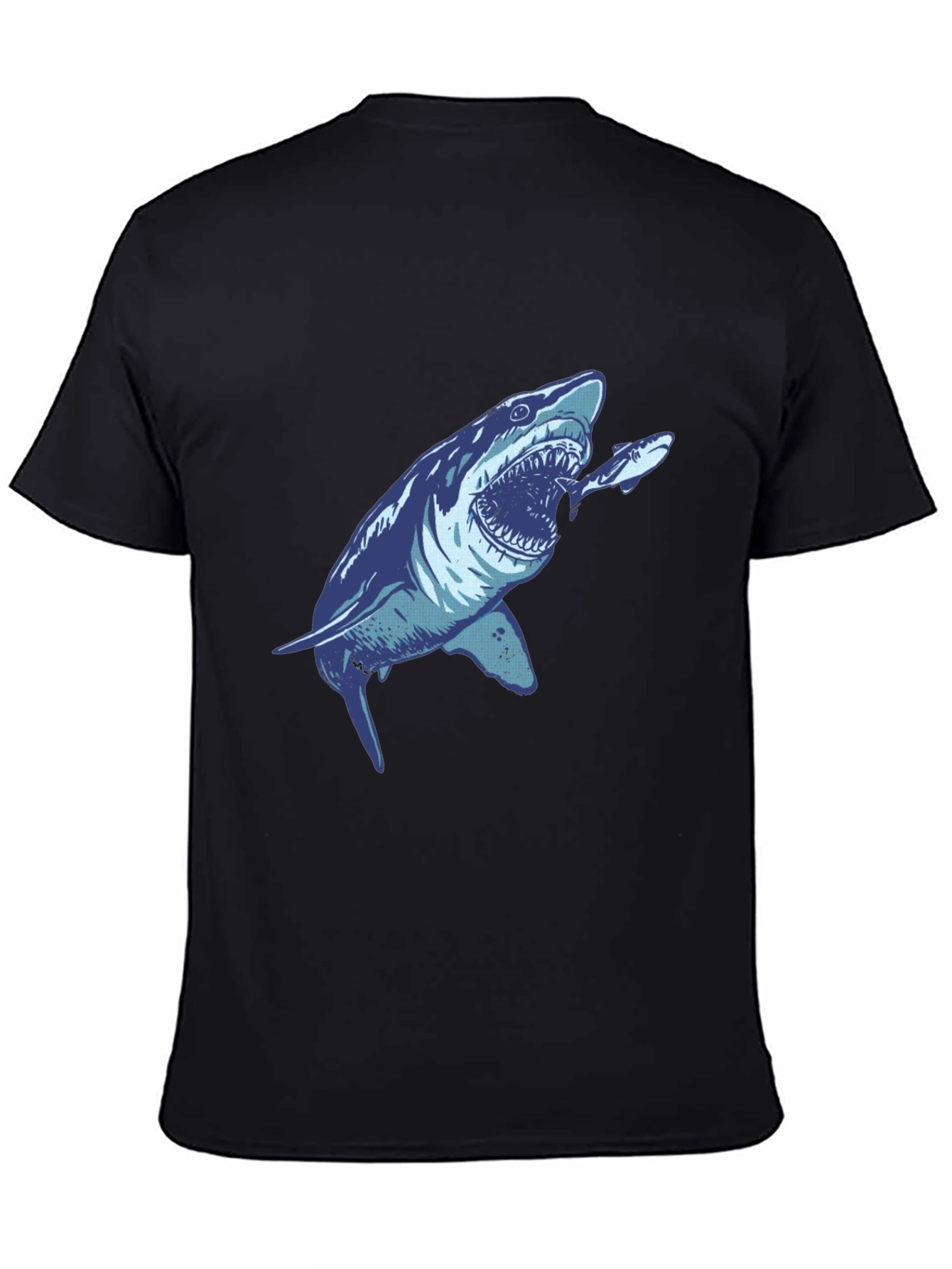 Shark Attack Graphic Tee - Mens Black T-Shirt