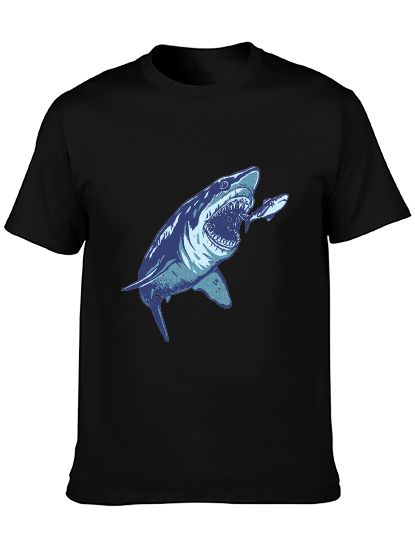 Shark Attack Graphic Tee - Mens Black T-Shirt