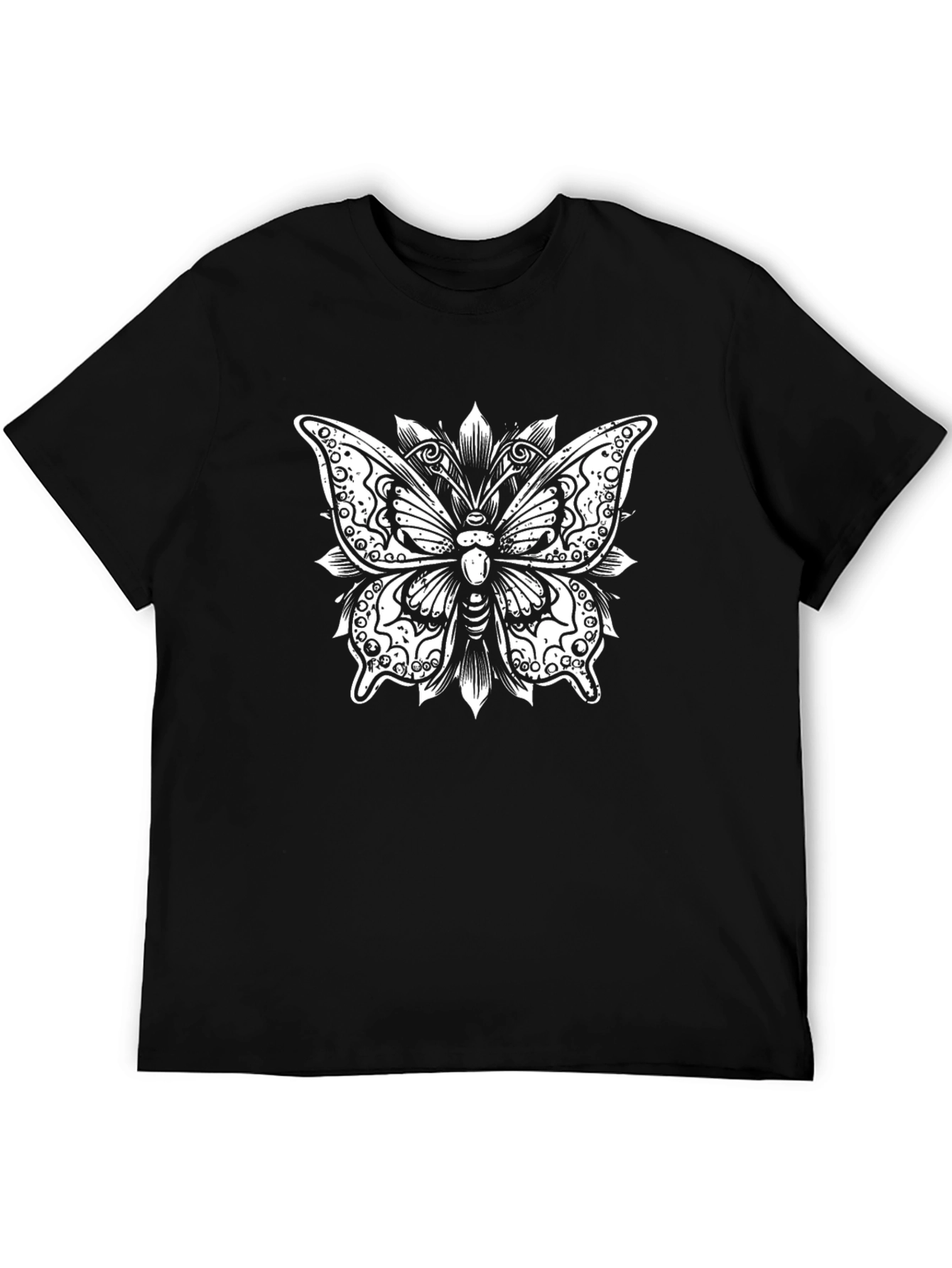Butterfly Graphic Tee - Black Cotton Blend