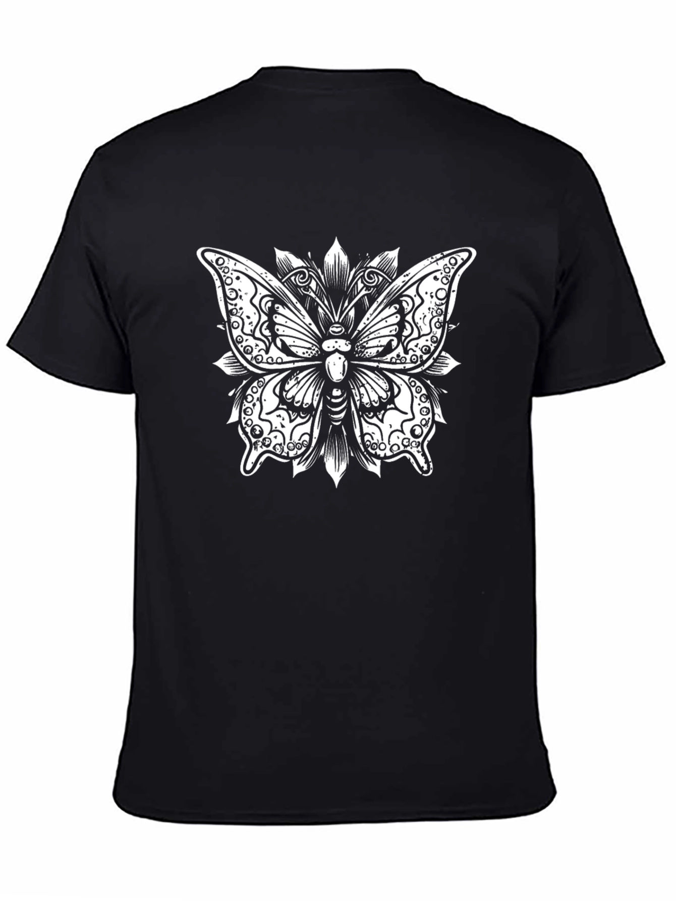 Butterfly Graphic Tee - Black Cotton Blend