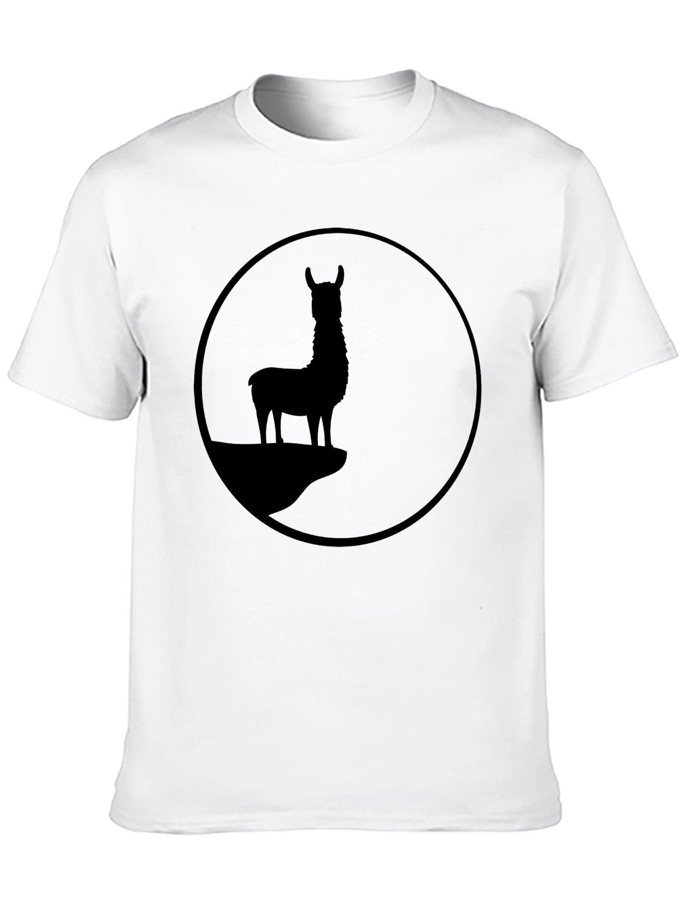 Llama Silhouette Graphic Tee - Black Cotton Blend