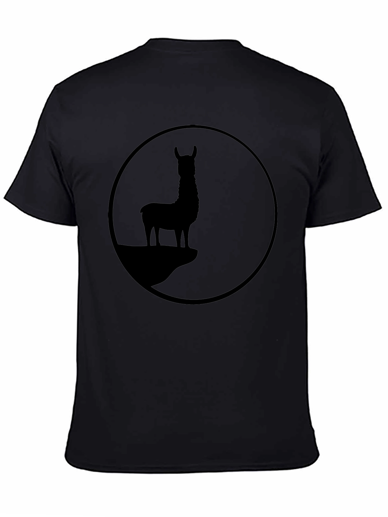 Llama Silhouette Graphic Tee - Black Cotton Blend