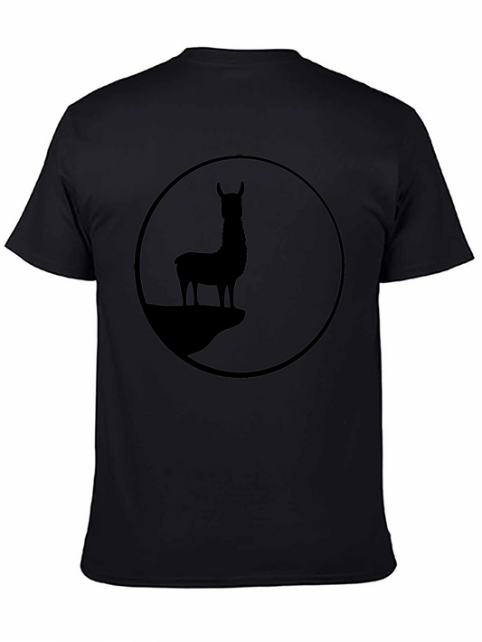 Llama Silhouette Graphic Tee - Black Cotton Blend
