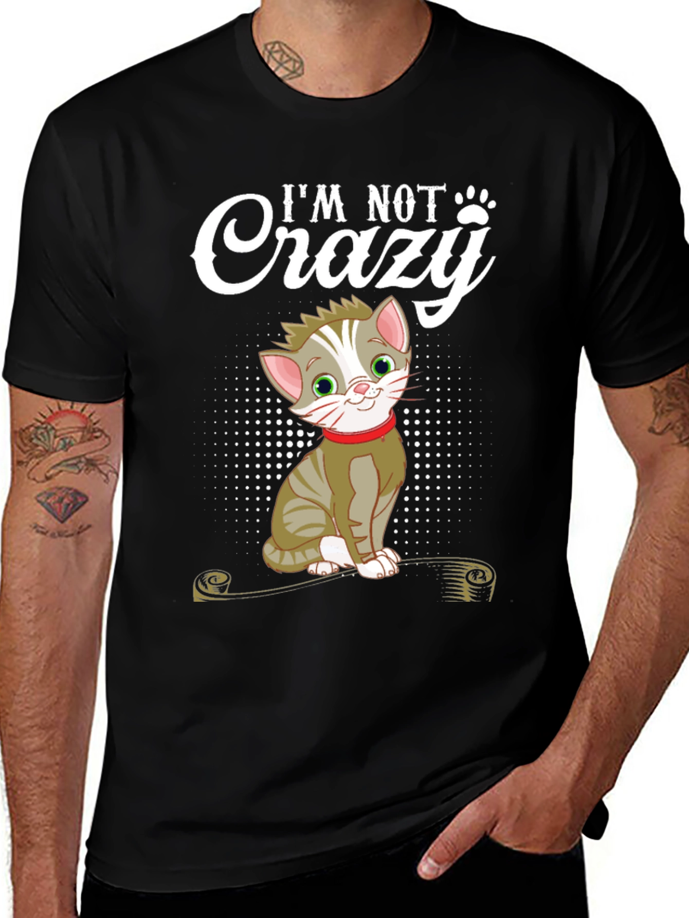 Im Not Crazy Cat T-Shirt - Fun Novelty Tee