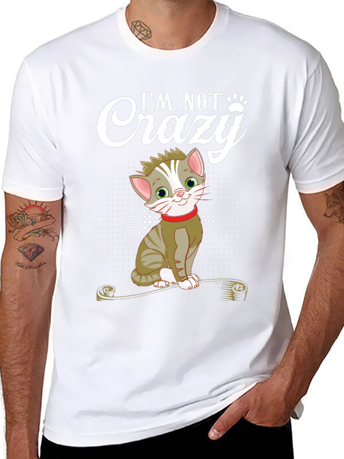 Im Not Crazy Cat T-Shirt - Fun Novelty Tee