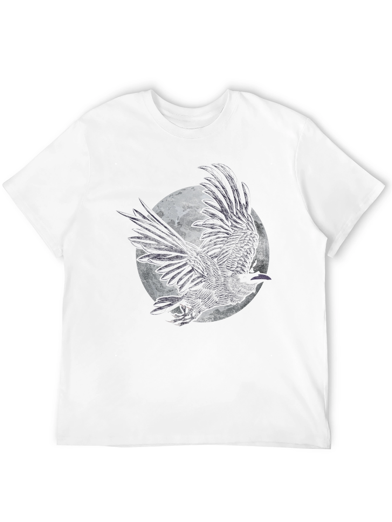 Raven Moon Graphic Tee - Black Cotton T-Shirt