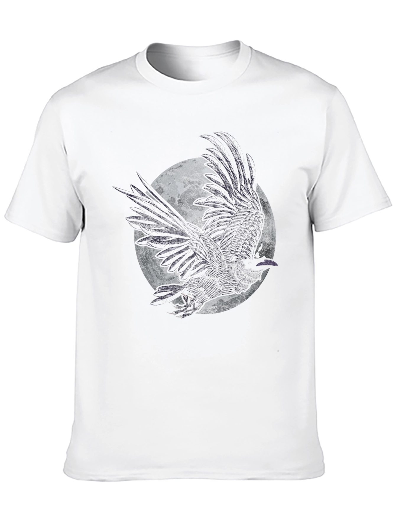 Raven Moon Graphic Tee - Black Cotton T-Shirt