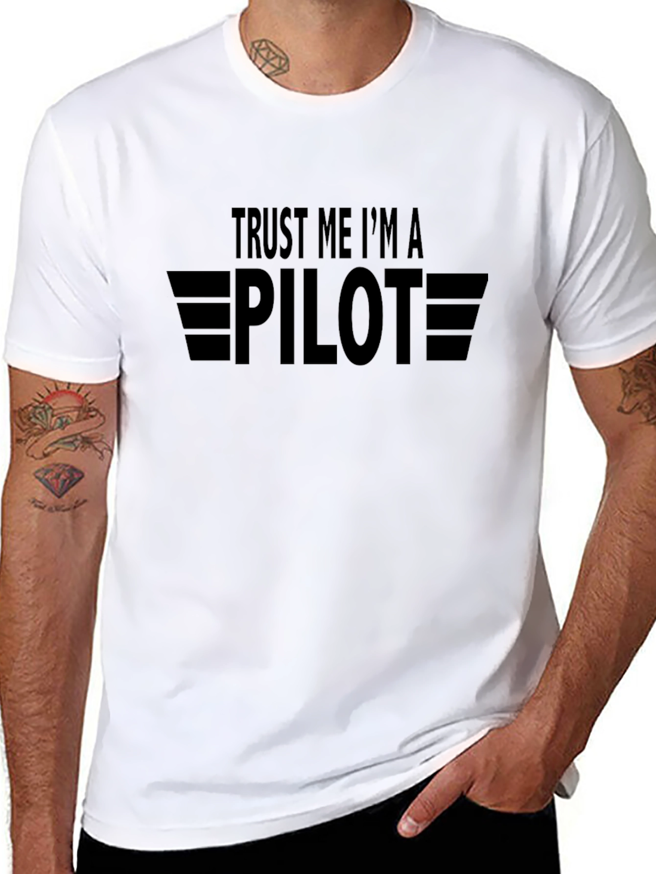 Trust Me Im a Pilot Black T-Shirt