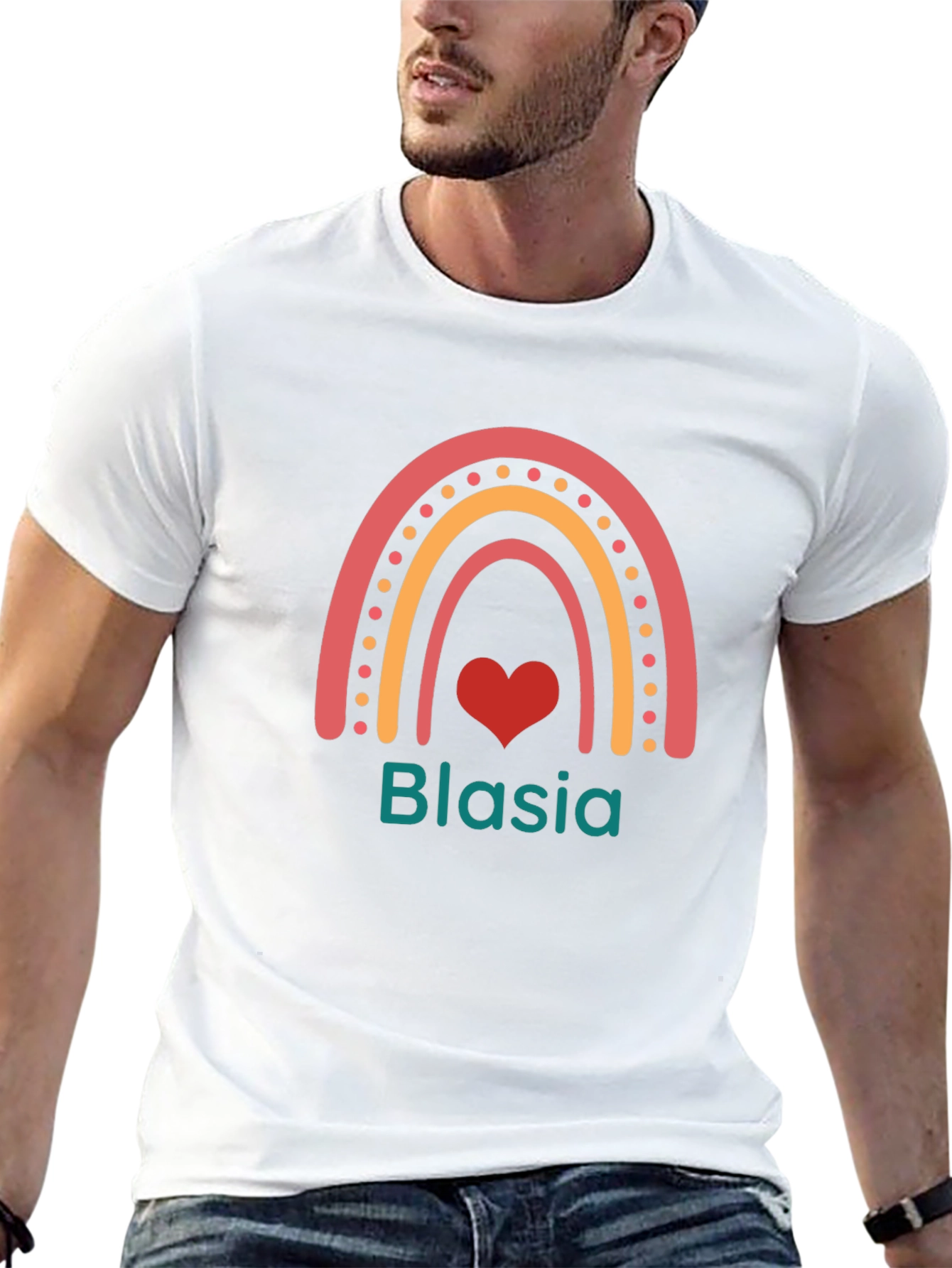 Blasia Rainbow Heart Black T-Shirt