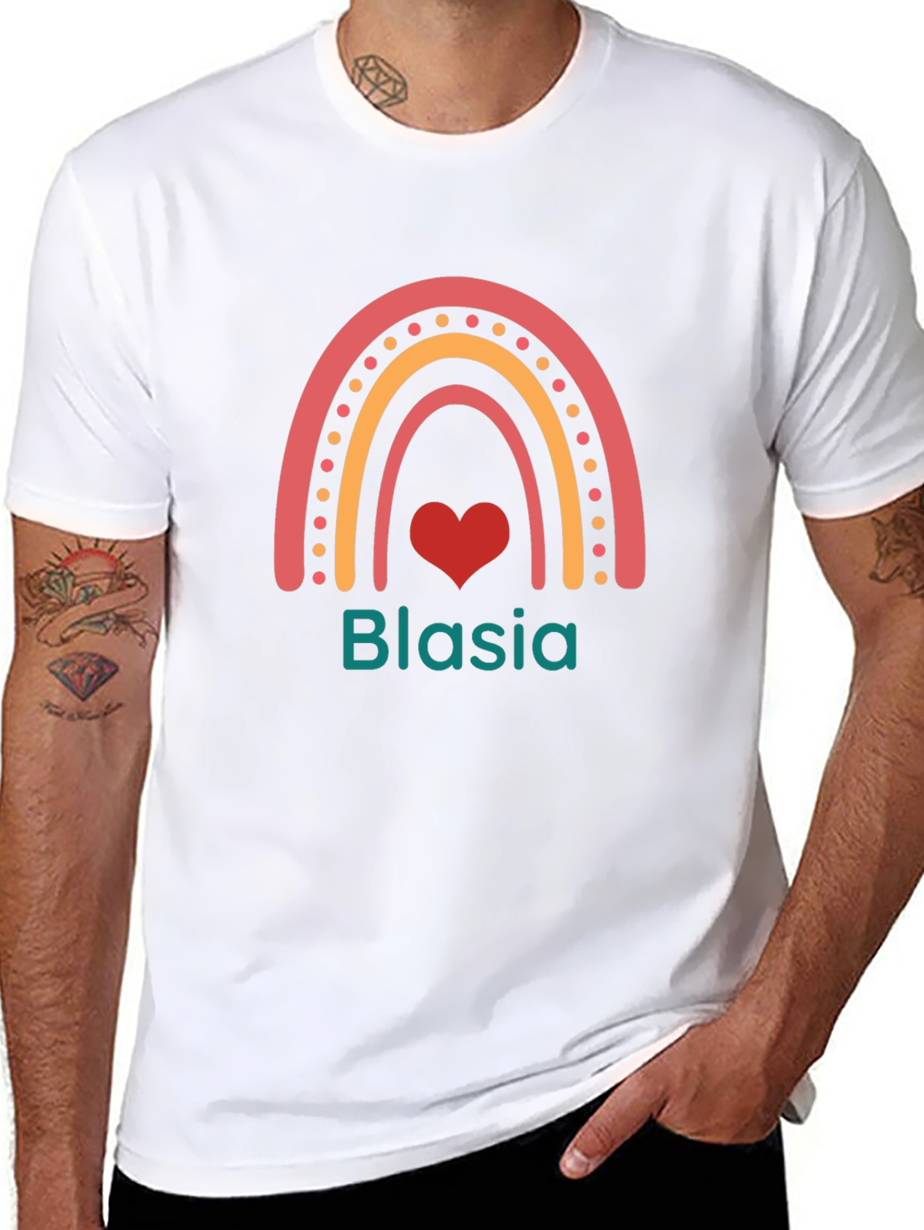 Blasia Rainbow Heart Black T-Shirt