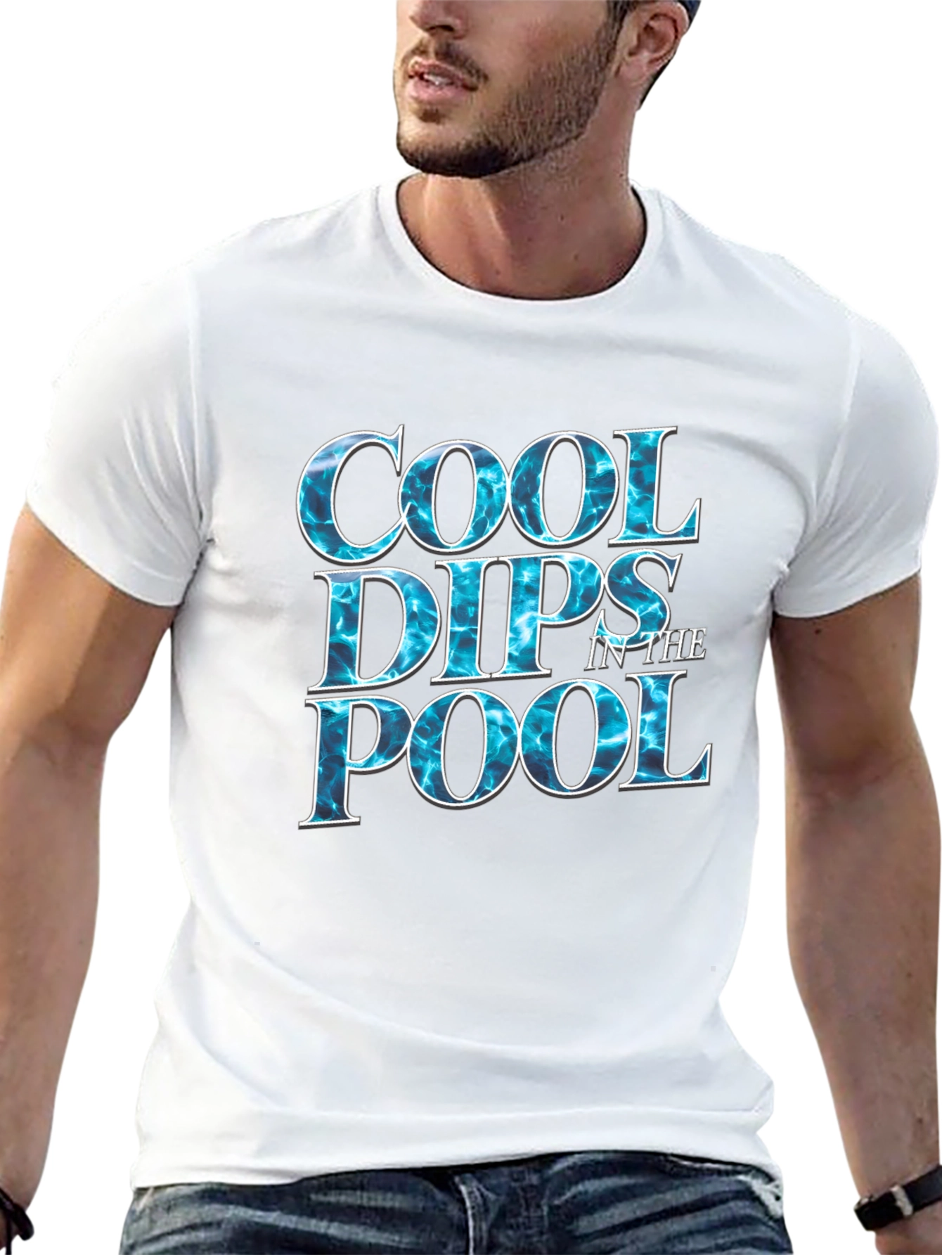 Cool Dips in the Pool Black Graphic T-Shirt