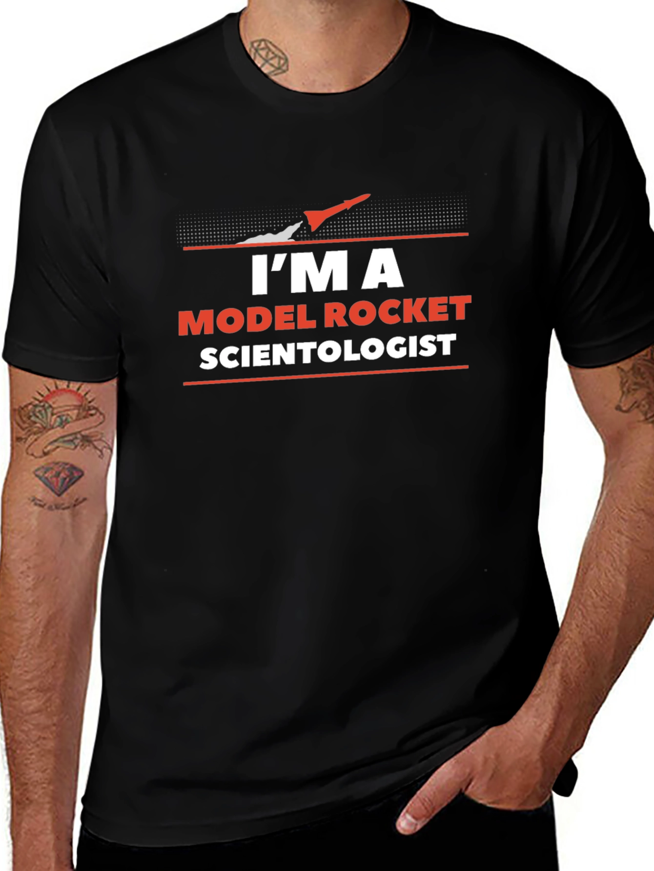 Im a Model Rocket Scientist Black T-Shirt