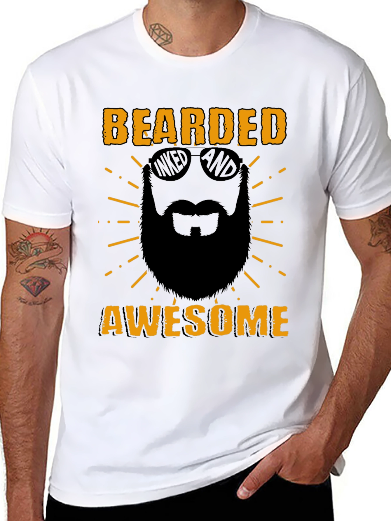 Bearded Awesome T-Shirt - Mens Graphic Tee