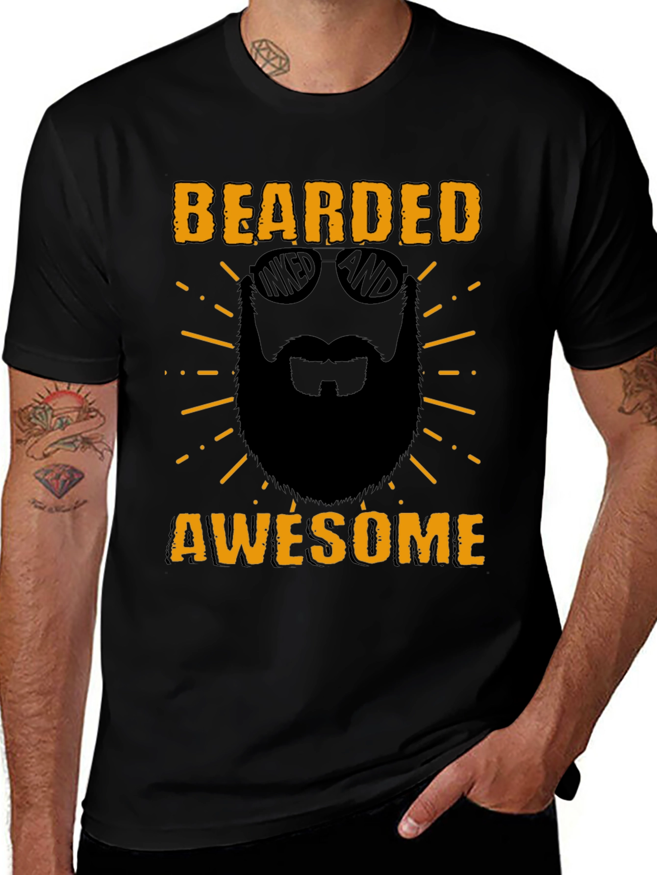 Bearded Awesome T-Shirt - Mens Graphic Tee