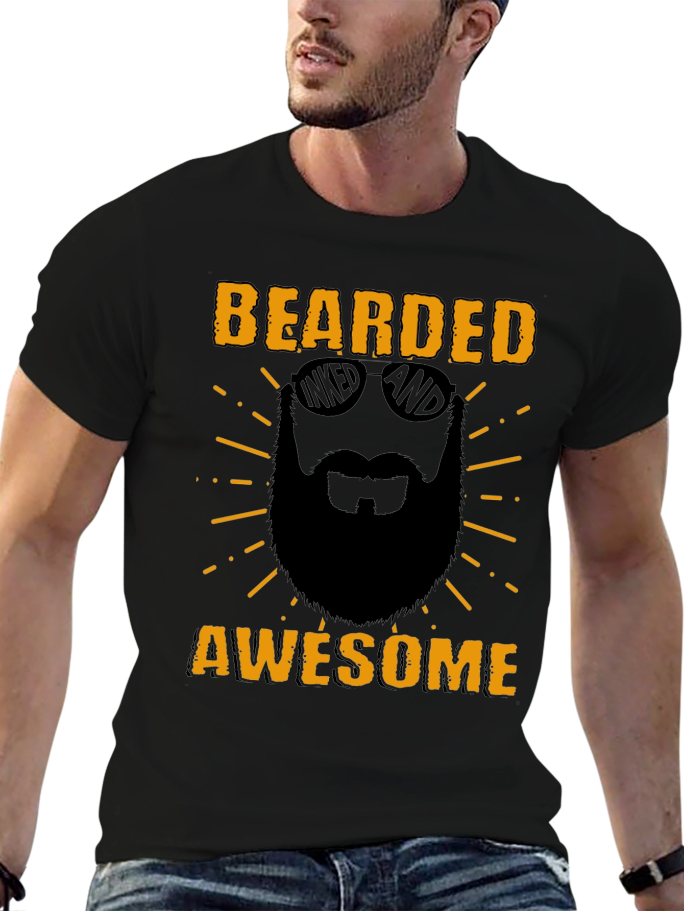 Bearded Awesome T-Shirt - Mens Graphic Tee