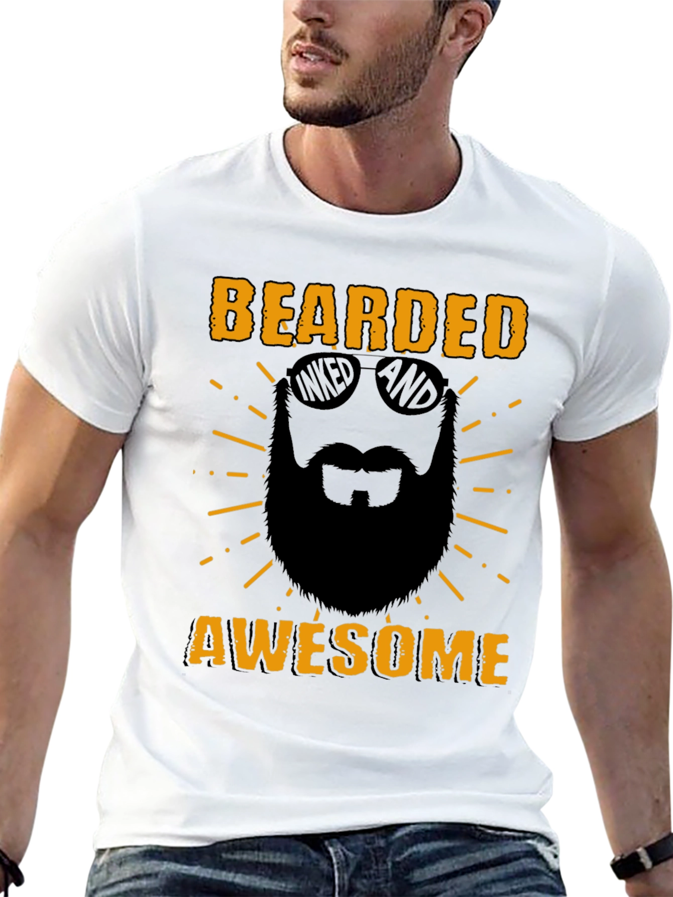 Bearded Awesome T-Shirt - Mens Graphic Tee