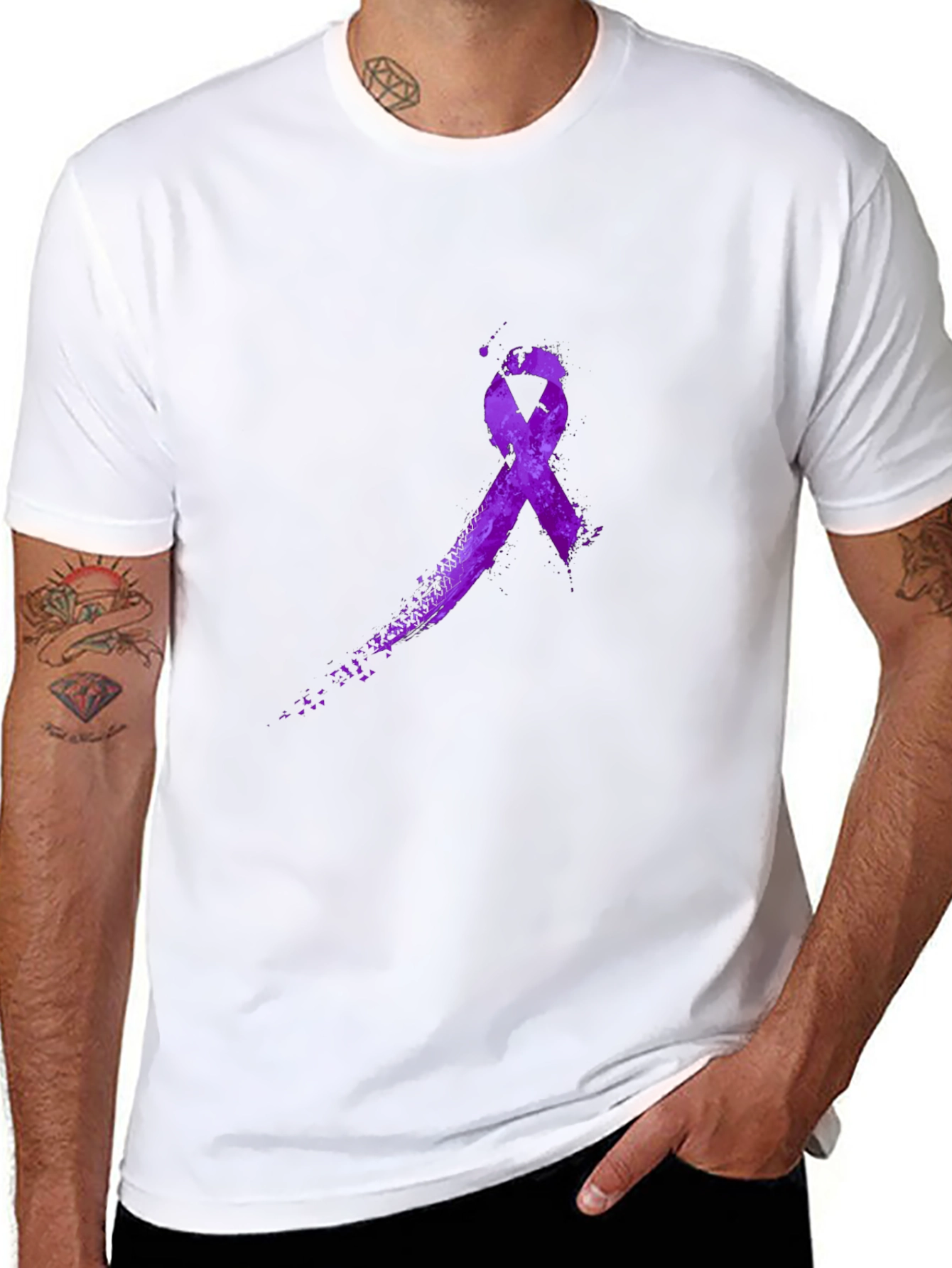 Purple Ribbon Graphic T-Shirt - Awareness Tee