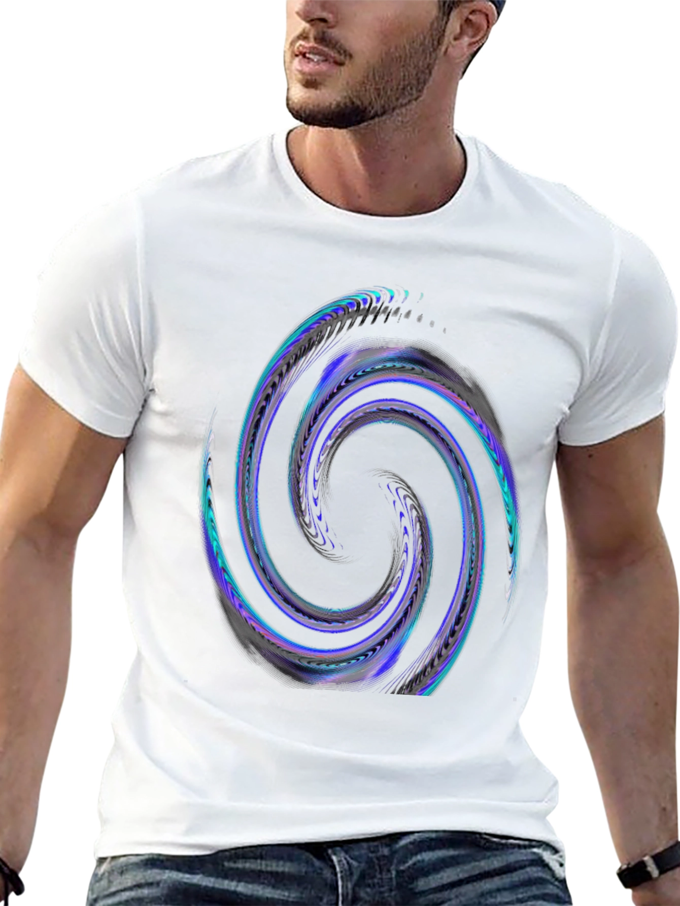 Abstract Swirl Graphic T-Shirt - Cool Design