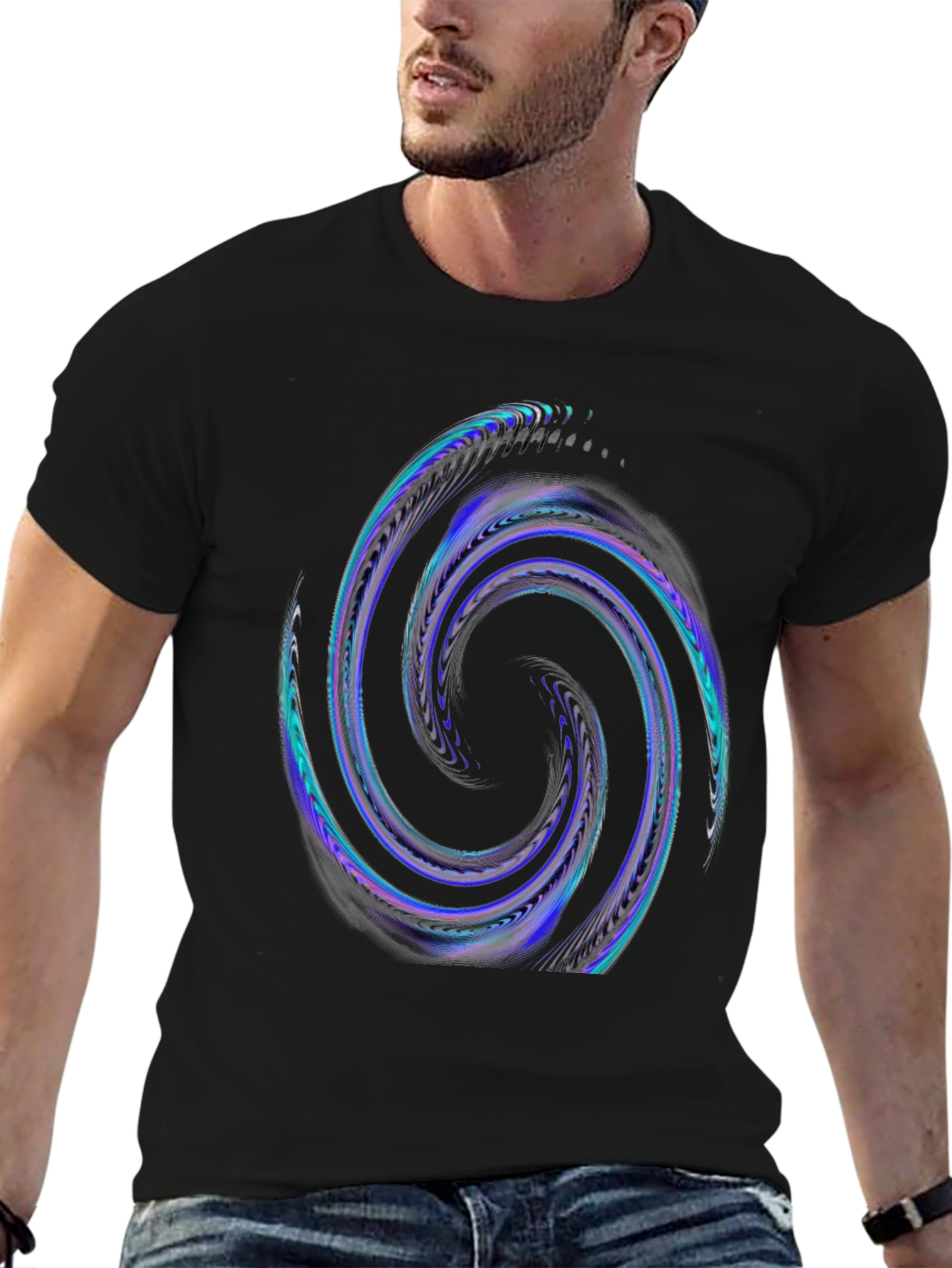Abstract Swirl Graphic T-Shirt - Cool Design